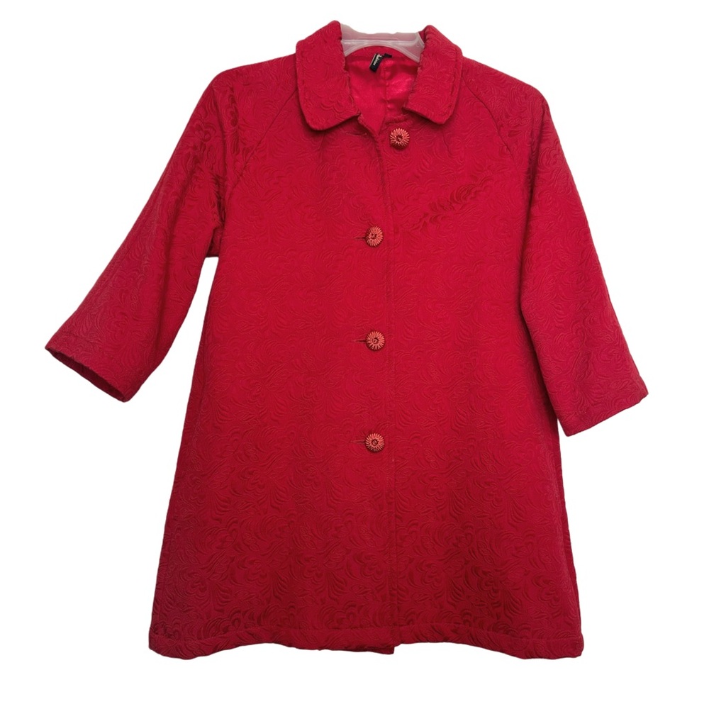 MOD Red Quilted Coat Vintage